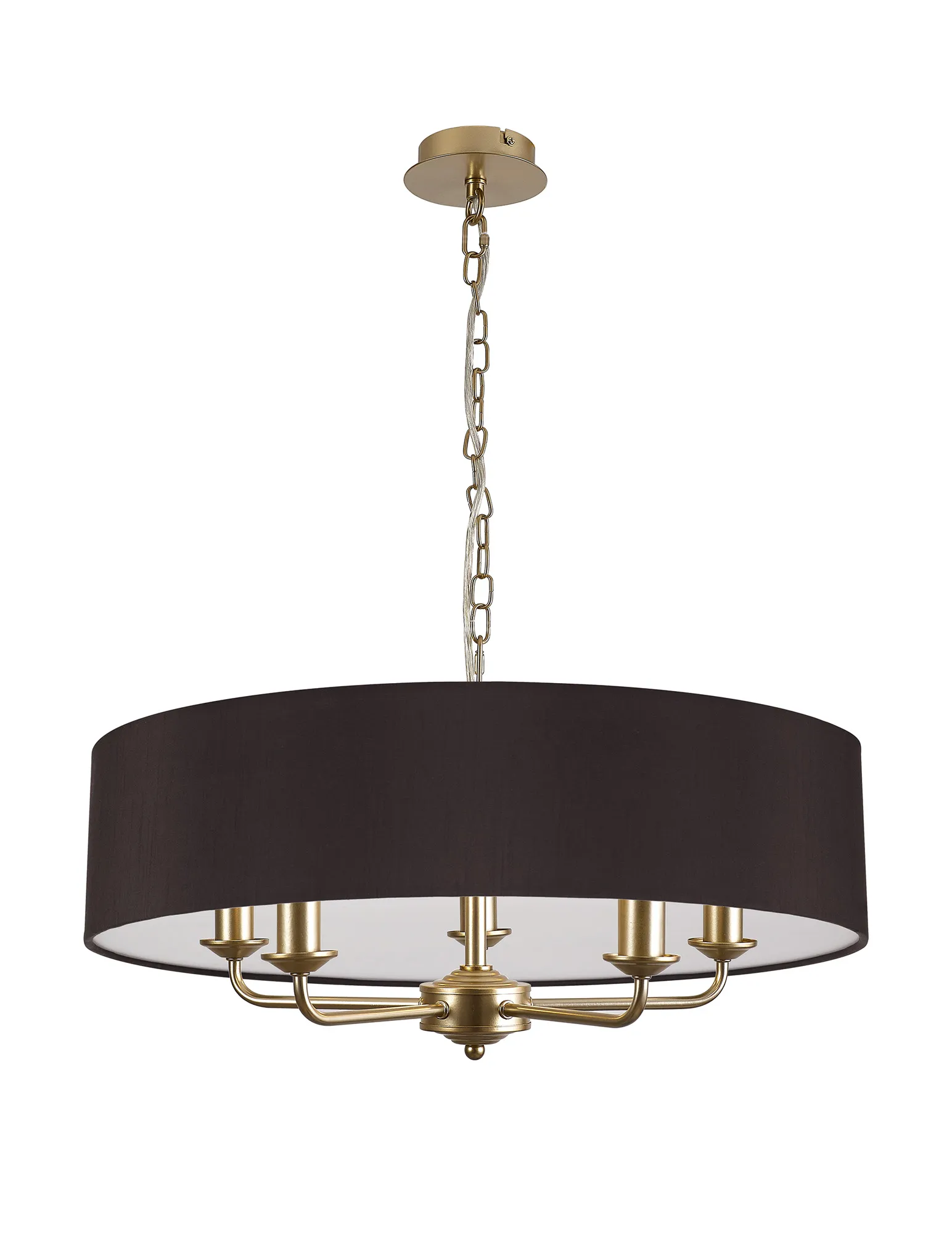 Banyan 60cm 5 Light Pendant Champagne Gold, Black DK0948  Deco Banyan CG BL